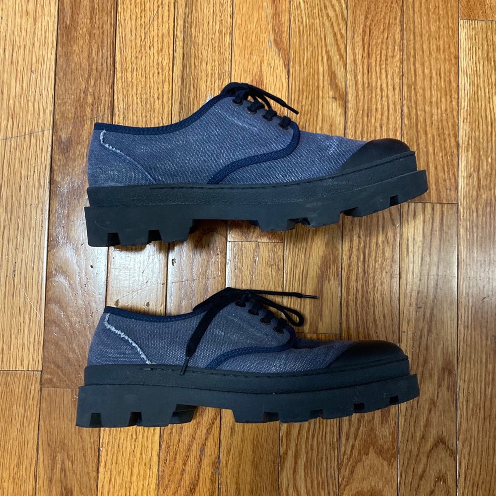 Zara Men’s Denim Lug Sole Lace Ups, US 9 / IT 42